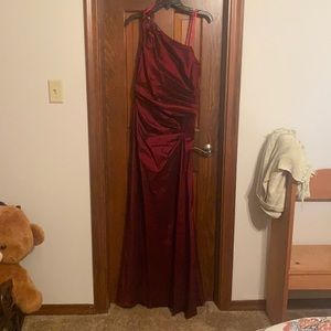 Burgundy taffeta formal